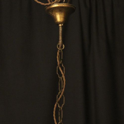 FRENCH GILTWOOD POLYCHROME 6 LIGHT CHANDELIER - ADDITIONAL PHOTO 9