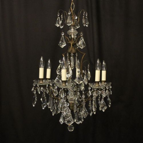french gilded 7 light antique chandelier - CATEGORY: ANTIQUE LIGHTING - DATED 1930