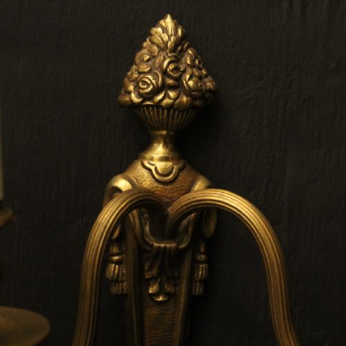 FRENCH GILDED TWIN ARM ANTIQUE WALL LIGHTS - ADDITIONAL PHOTO 7