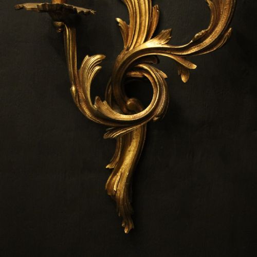 FRENCH PAIR OF BRONZE ANTIQUE WALL SCONCES - ADDITIONAL PHOTO 6