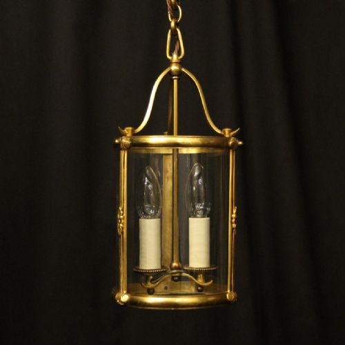 french gilded twin light antique lantern - CATEGORY: ANTIQUE LIGHTING - DATED 1920