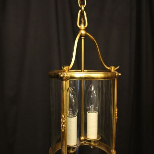 FRENCH GILDED TWIN LIGHT ANTIQUE LANTERN - ADDITIONAL PHOTO 1