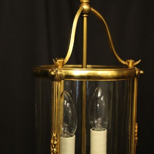 FRENCH GILDED TWIN LIGHT ANTIQUE LANTERN - ADDITIONAL PHOTO 2