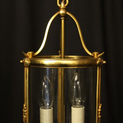 FRENCH GILDED TWIN LIGHT ANTIQUE LANTERN - ADDITIONAL PHOTO 4