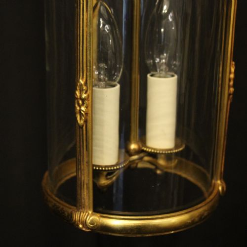 FRENCH GILDED TWIN LIGHT ANTIQUE LANTERN - ADDITIONAL PHOTO 7