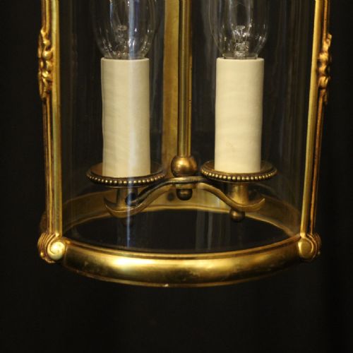 FRENCH GILDED TWIN LIGHT ANTIQUE LANTERN - ADDITIONAL PHOTO 8