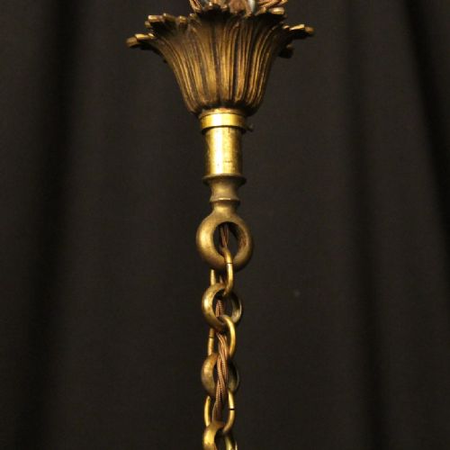 FRENCH GILDED TWIN LIGHT ANTIQUE LANTERN - ADDITIONAL PHOTO 9