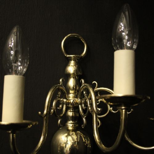 ENGLISH PAIR OF TWIN ARM ANTIQUE WALL LIGHTS - ADDITIONAL PHOTO 3