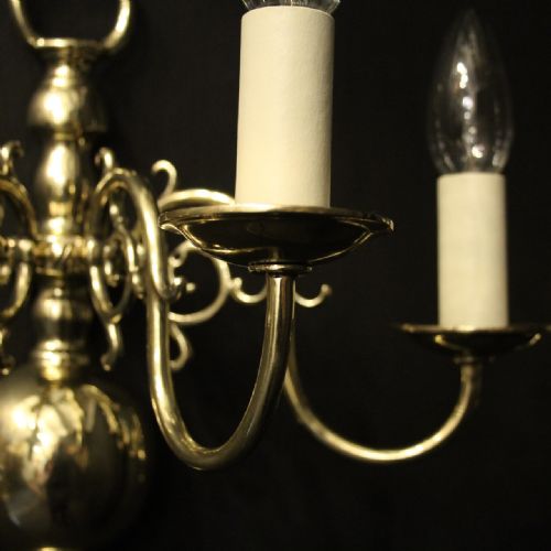 ENGLISH PAIR OF TWIN ARM ANTIQUE WALL LIGHTS - ADDITIONAL PHOTO 4