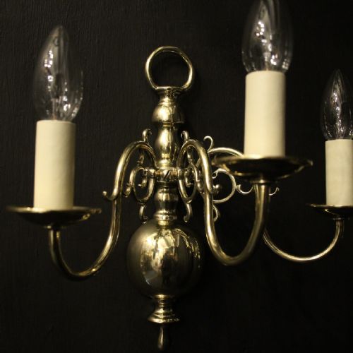 ENGLISH PAIR OF TWIN ARM ANTIQUE WALL LIGHTS - ADDITIONAL PHOTO 5