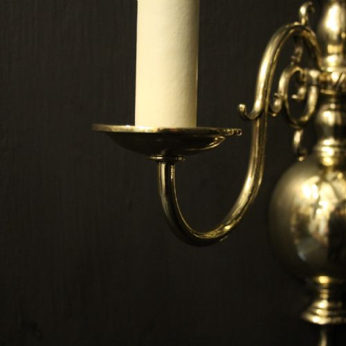 ENGLISH PAIR OF TWIN ARM ANTIQUE WALL LIGHTS - ADDITIONAL PHOTO 6