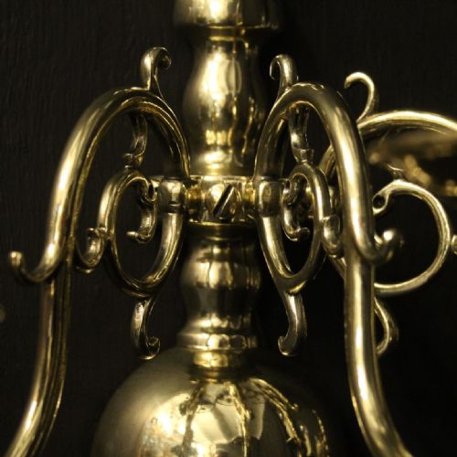 ENGLISH PAIR OF TWIN ARM ANTIQUE WALL LIGHTS - ADDITIONAL PHOTO 7