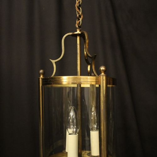 FRENCH GILDED TRIPLE LIGHT ANTIQUE LANTERN - ADDITIONAL PHOTO 1