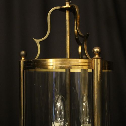 FRENCH GILDED TRIPLE LIGHT ANTIQUE LANTERN - ADDITIONAL PHOTO 3