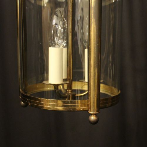FRENCH GILDED TRIPLE LIGHT ANTIQUE LANTERN - ADDITIONAL PHOTO 4