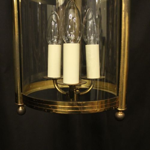 FRENCH GILDED TRIPLE LIGHT ANTIQUE LANTERN - ADDITIONAL PHOTO 5