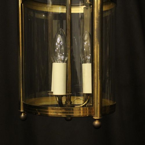 FRENCH GILDED TRIPLE LIGHT ANTIQUE LANTERN - ADDITIONAL PHOTO 6