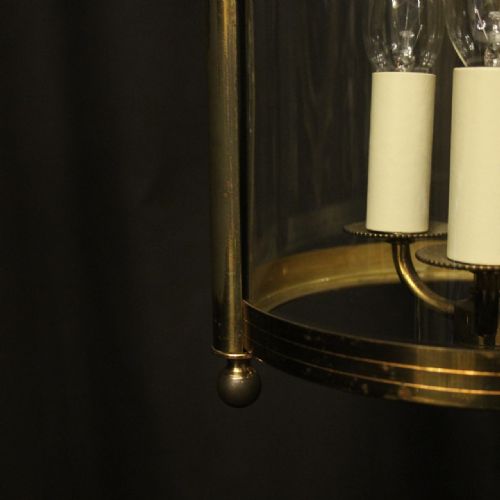 FRENCH GILDED TRIPLE LIGHT ANTIQUE LANTERN - ADDITIONAL PHOTO 7