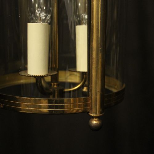 FRENCH GILDED TRIPLE LIGHT ANTIQUE LANTERN - ADDITIONAL PHOTO 8