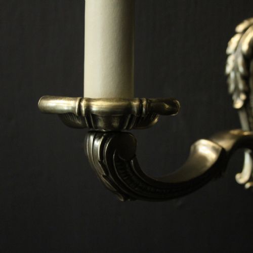 FRENCH PAIR OF BRONZE ANTIQUE WALL LIGHTS - ADDITIONAL PHOTO 3