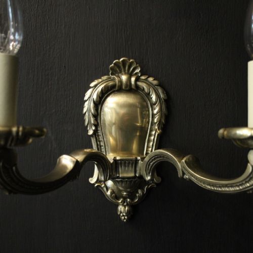 FRENCH PAIR OF BRONZE ANTIQUE WALL LIGHTS - ADDITIONAL PHOTO 7