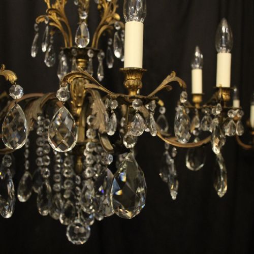 ITALIAN 8 LIGHT GILDED BRONZE ANTIQUE CHANDELIER - ADDITIONAL PHOTO 2