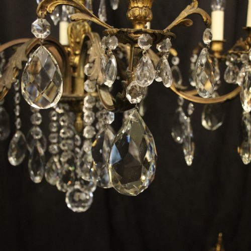 ITALIAN 8 LIGHT GILDED BRONZE ANTIQUE CHANDELIER - ADDITIONAL PHOTO 4