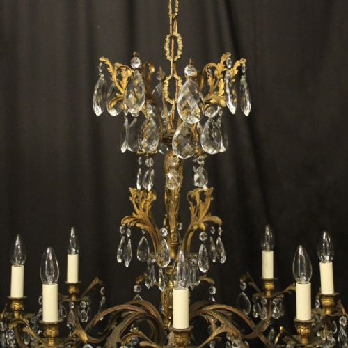 ITALIAN 8 LIGHT GILDED BRONZE ANTIQUE CHANDELIER - ADDITIONAL PHOTO 7