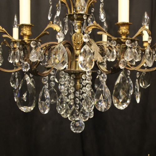 ITALIAN 8 LIGHT GILDED BRONZE ANTIQUE CHANDELIER - ADDITIONAL PHOTO 8