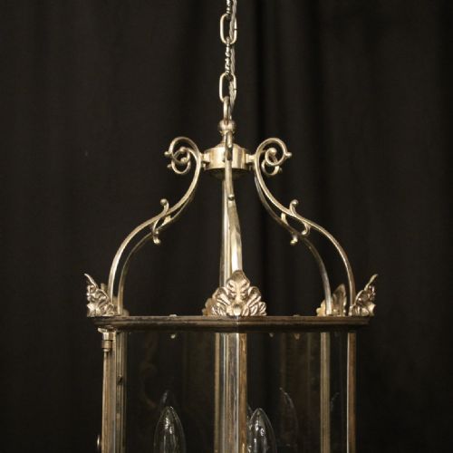 ENGLISH SILVER PLATED TRIPLE LIGHT HALL LANTERN - ADDITIONAL PHOTO 3