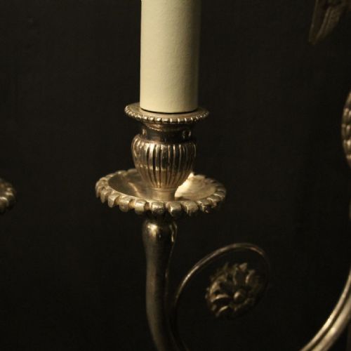 FRENCH PAIR OF SILVER GILDED EAGLE WALL LIGHTS - ADDITIONAL PHOTO 7