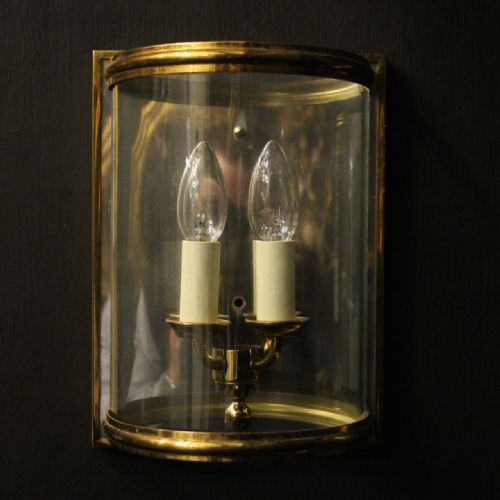FRENCH SET OF 3 GILDED CONVEX HALF LANTERNS - ADDITIONAL PHOTO 1