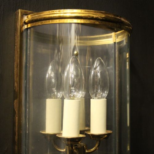 FRENCH SET OF 3 GILDED CONVEX HALF LANTERNS - ADDITIONAL PHOTO 2