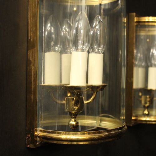 FRENCH SET OF 3 GILDED CONVEX HALF LANTERNS - ADDITIONAL PHOTO 3