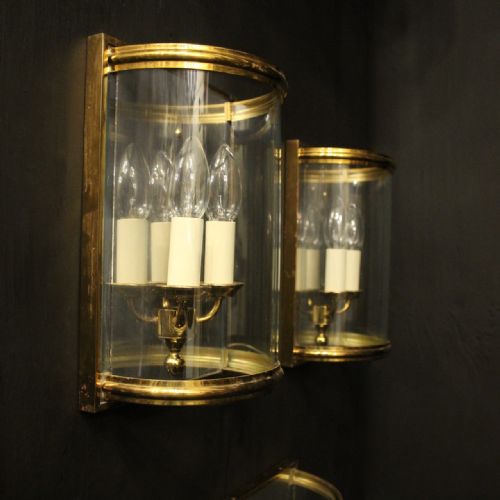 FRENCH SET OF 3 GILDED CONVEX HALF LANTERNS - ADDITIONAL PHOTO 5