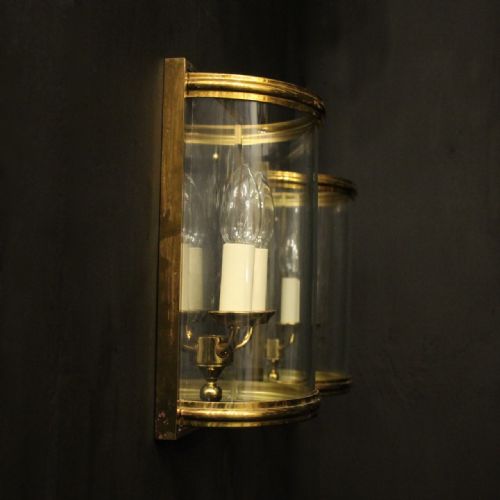 FRENCH SET OF 3 GILDED CONVEX HALF LANTERNS - ADDITIONAL PHOTO 8