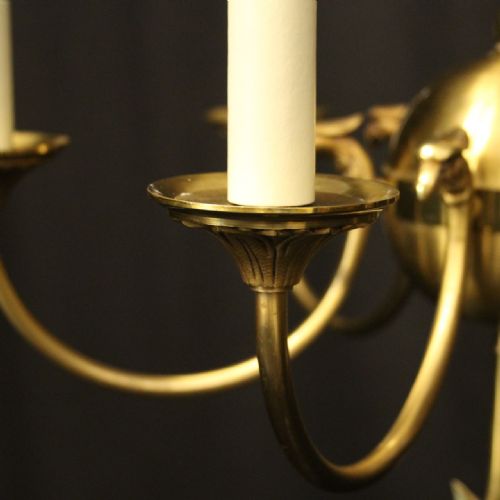 FRENCH GILDED BRASS EMPIRE 6 LIGHT CHANDELIER - ADDITIONAL PHOTO 6