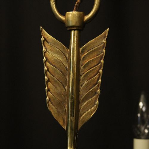 FRENCH GILDED BRASS EMPIRE 6 LIGHT CHANDELIER - ADDITIONAL PHOTO 8