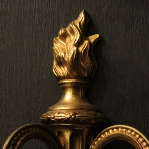 FRENCH PAIR OF GILDED TWIN ARM WALL LIGHTS - ADDITIONAL PHOTO 6