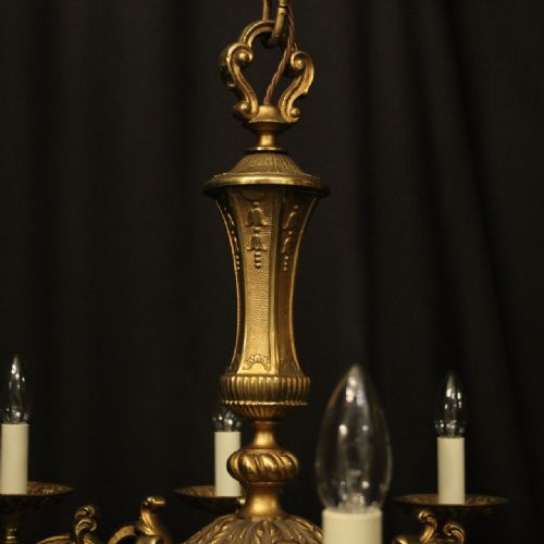 FRENCH LARGE GILDED BRONZE 10 LIGHT CHANDELIER - ADDITIONAL PHOTO 8