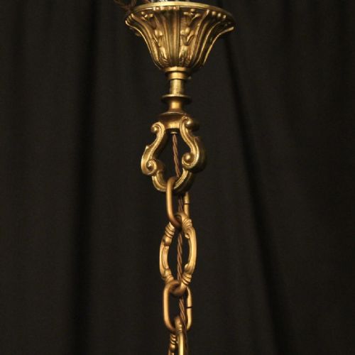 FRENCH LARGE GILDED BRONZE 10 LIGHT CHANDELIER - ADDITIONAL PHOTO 9
