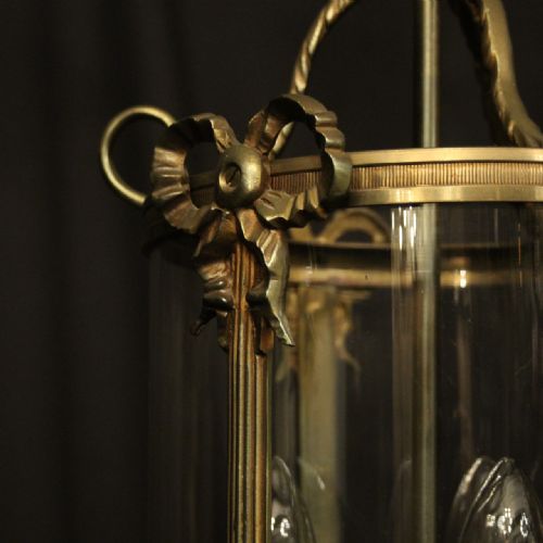 FRENCH PAIR OF TRIPLE LIGHT CONVEX ANTIQUE LANTERNS - ADDITIONAL PHOTO 5