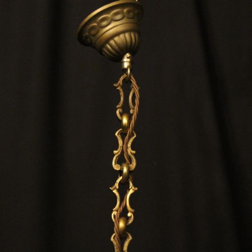 FRENCH GILDED BRASS EMPIRE 8 LIGHT CHANDELIER - ADDITIONAL PHOTO 9