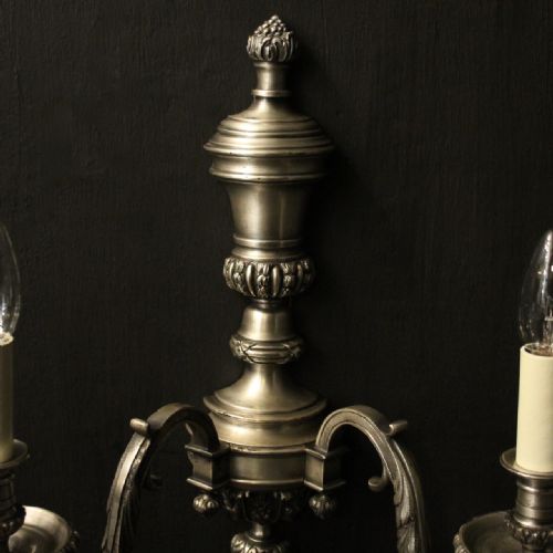 FRENCH PAIR OF SILVER GILDED ANTIQUE WALL LIGHTS - ADDITIONAL PHOTO 2