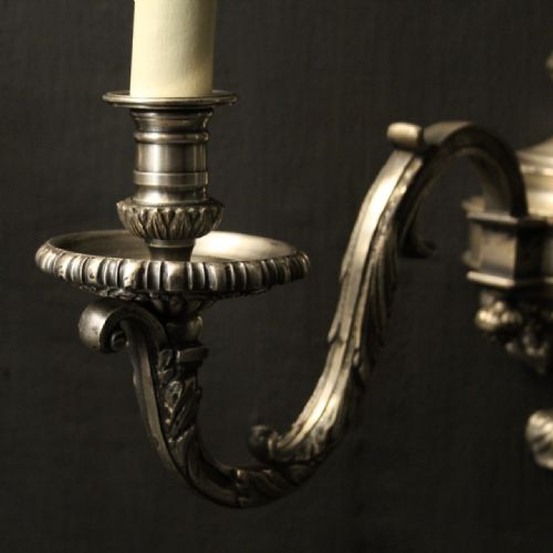 FRENCH PAIR OF SILVER GILDED ANTIQUE WALL LIGHTS - ADDITIONAL PHOTO 4