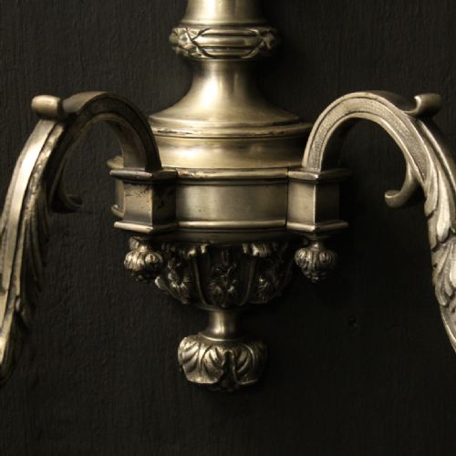 FRENCH PAIR OF SILVER GILDED ANTIQUE WALL LIGHTS - ADDITIONAL PHOTO 7