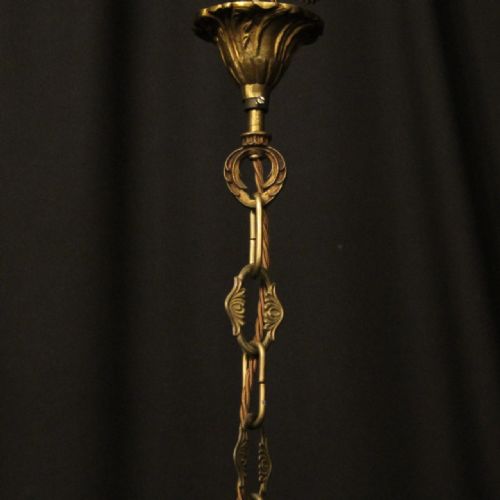 FRENCH GILDED BRONZE TRIPLE LIGHT CONVEX LANTERN - ADDITIONAL PHOTO 9