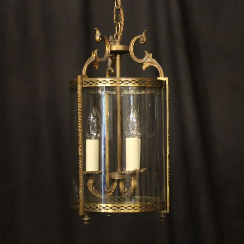 french gilded triple light antique lantern - CATEGORY: ANTIQUE LIGHTING - DATED 1920