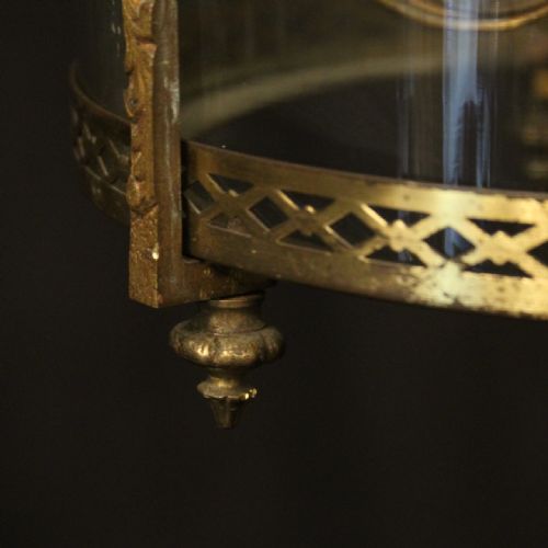 FRENCH GILDED TRIPLE LIGHT ANTIQUE LANTERN - ADDITIONAL PHOTO 8