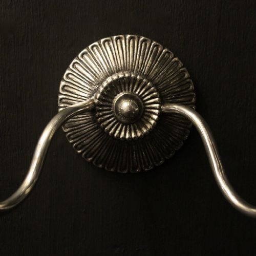 ENGLISH SILVER GILDED TWIN ARM WALL LIGHTS - ADDITIONAL PHOTO 2